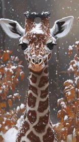 Winter Giraffe Scene