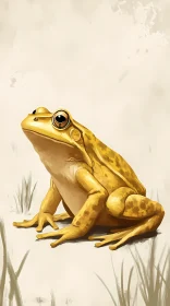 Artistic Painting of a Golden Frog