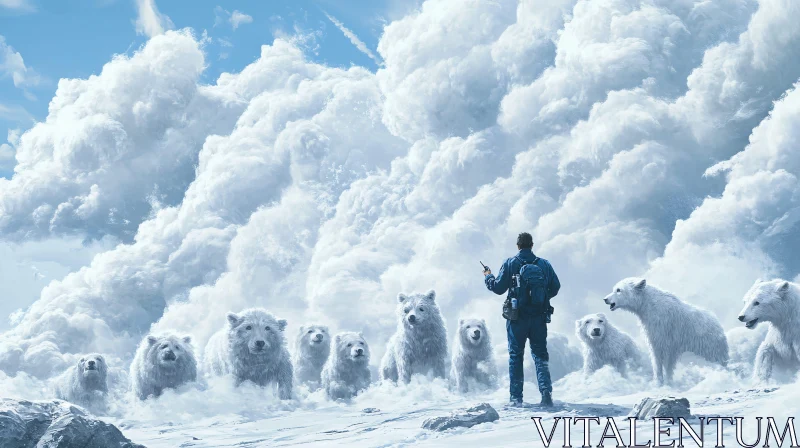 AI ART Polar Bears in a Snowy Dreamscape