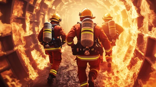 Firefighters Battling Tunnel Blaze
