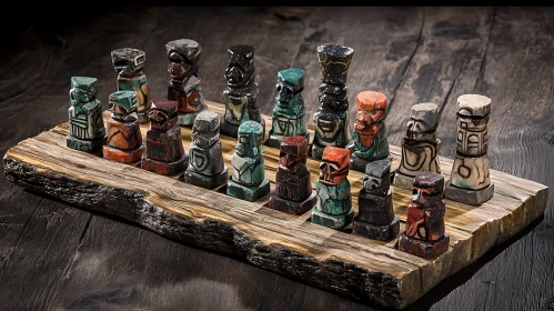 Rustic Wooden Chess Set