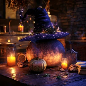 Halloween Night Witch's Hat Still Life