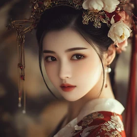 Timeless Beauty: Asian Woman in Traditional Dress