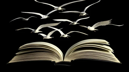 Birds Emerging from a Book