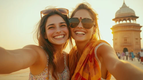 Friends Taking Selfie on Vacation