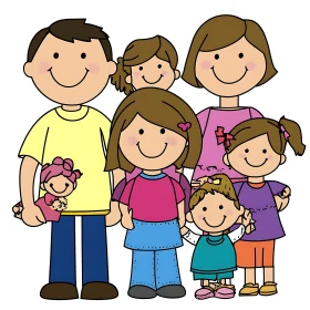 Happy Family Cartoon Art