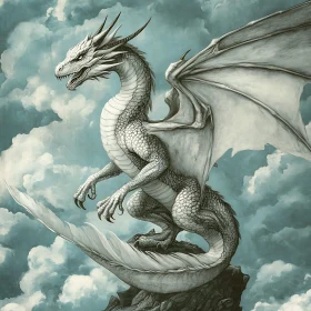 Fantasy Dragon Art: Serene Sky Guardian