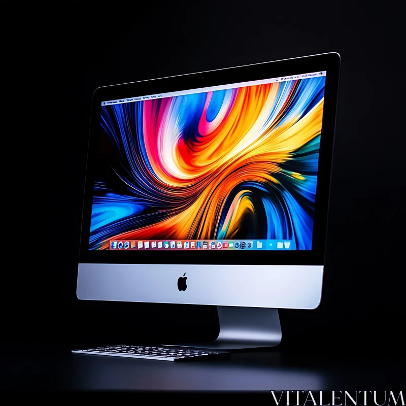 Modern Computer with Colorful Artistic Screen AI Image