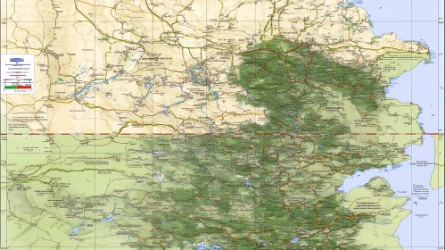 Geographic Landscape Map with Terrain Details