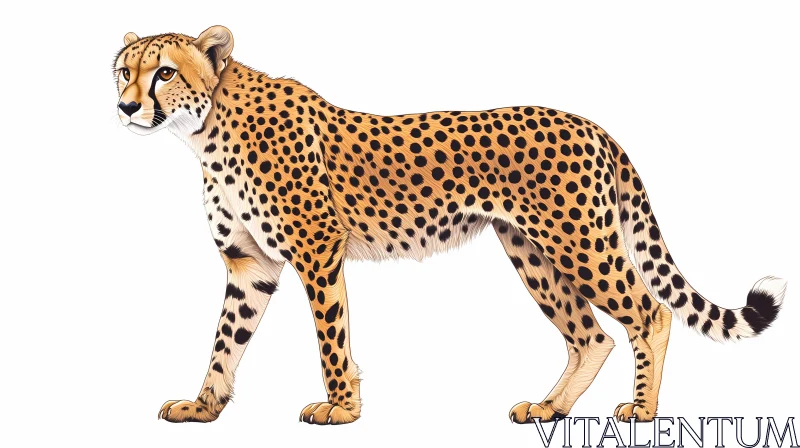 Cheetah Illustration AI Image