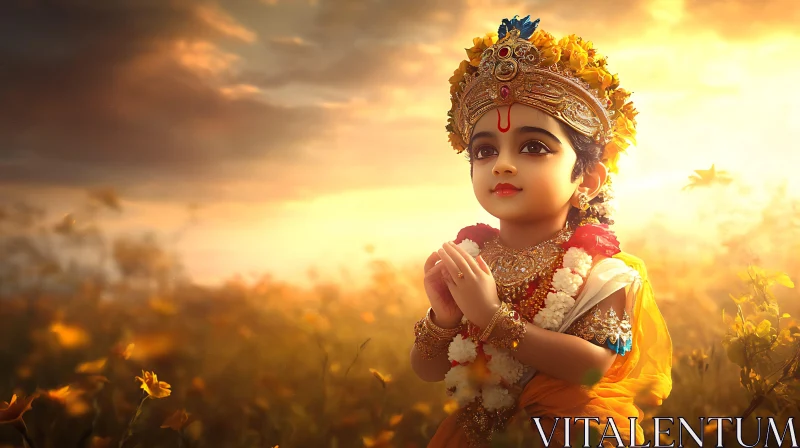 AI ART Serene Child in Prayerful Pose