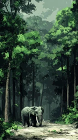 Nature's Majesty: Elephant Amidst Forest