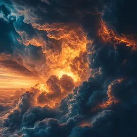 Fiery Clouds at Sunset