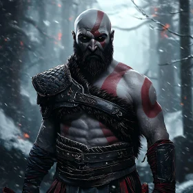 Stoic Warrior with Red Markings