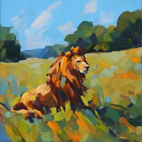 Resting Lion Art