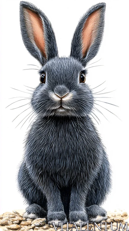 Adorable Front-Facing Rabbit AI Image