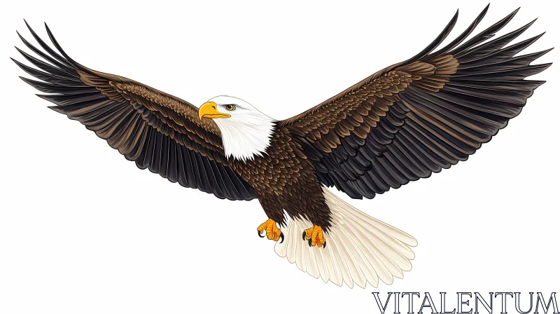 AI ART Soaring Bald Eagle