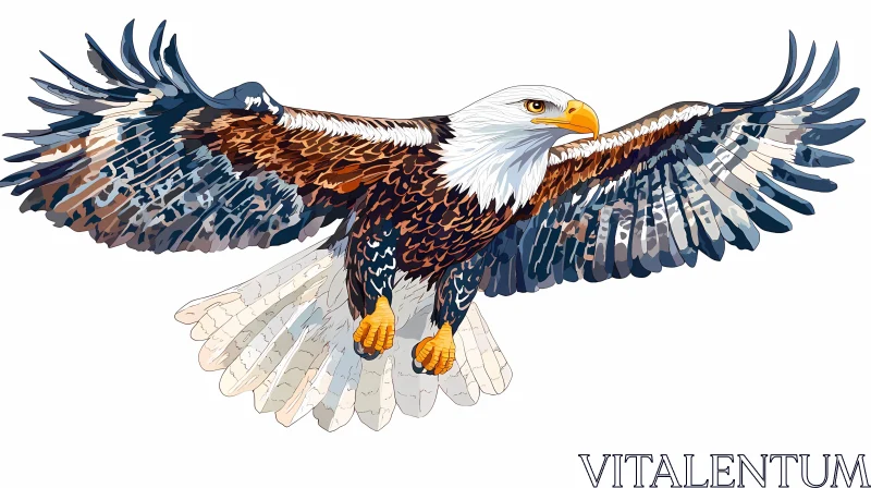 Illustration of an Eagle in Mid-Air AI Image