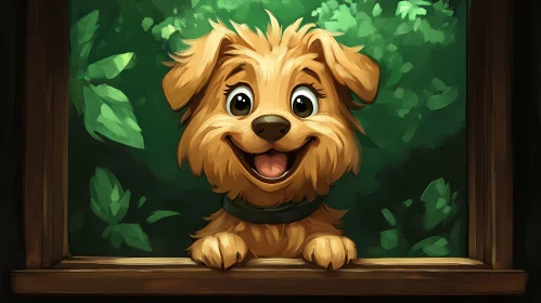 Happy Puppy in a Green Setting