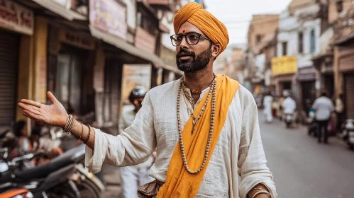 Traditional Man Portrait in India