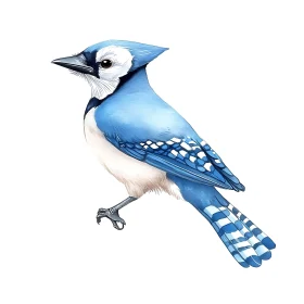 Detailed Blue Jay Bird Art