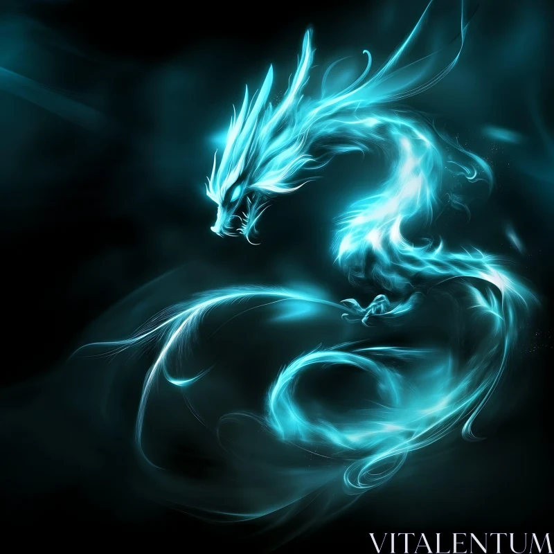 AI ART Luminous Dragon in the Dark