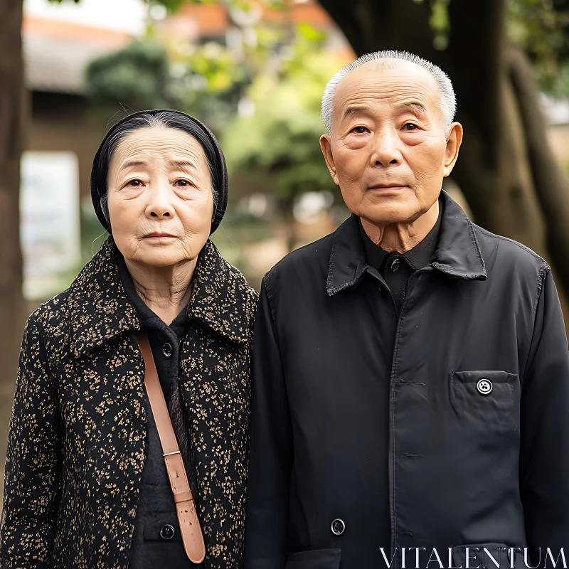 AI ART Elderly Couple Portrait: A Study in Serenity