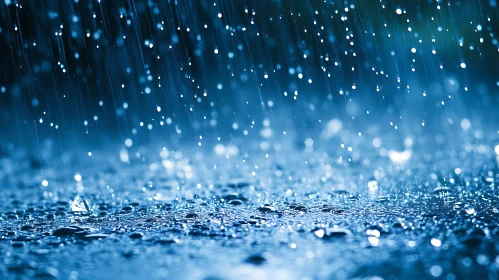 Rainfall Droplets and Splashing Water