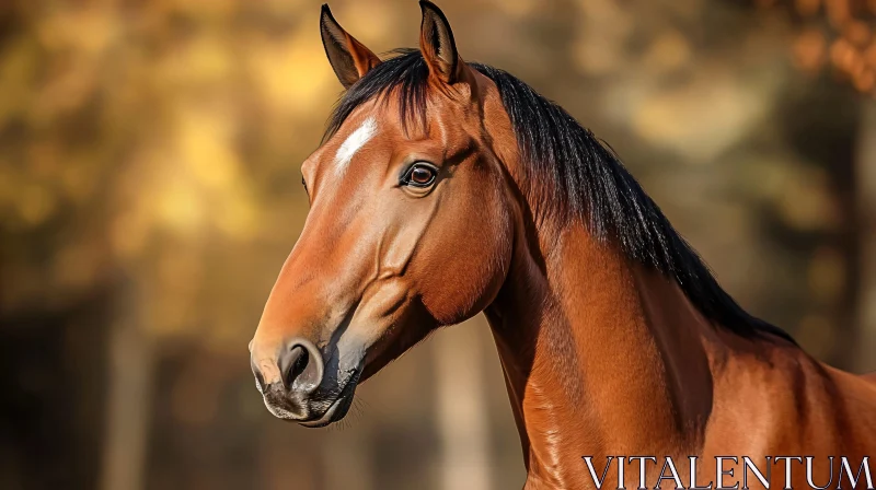 Brown Horse in Nature AI Image