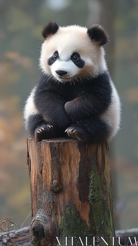 AI ART Panda Cub in Natural Habitat