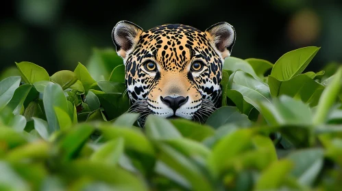 Jaguar Among the Leaves