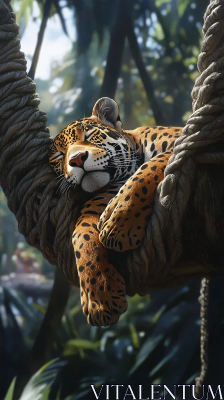 Jungle Jaguar in Repose AI Image