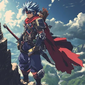 Heroic Anime Character with Sword