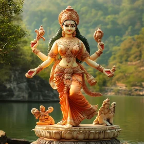 Four-Armed Goddess in Natural Setting