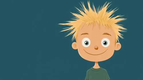 Smiling Boy Cartoon Illustration