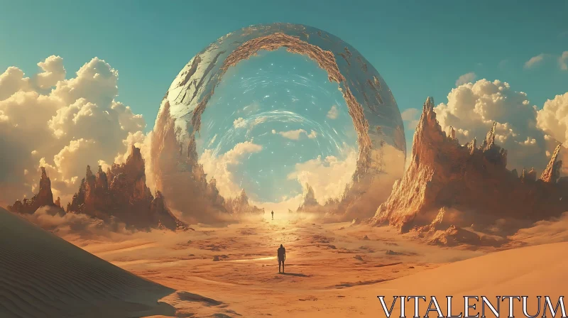 AI ART Otherworldly Portal in Arid Expanse