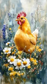 Pastoral Chicken Painting