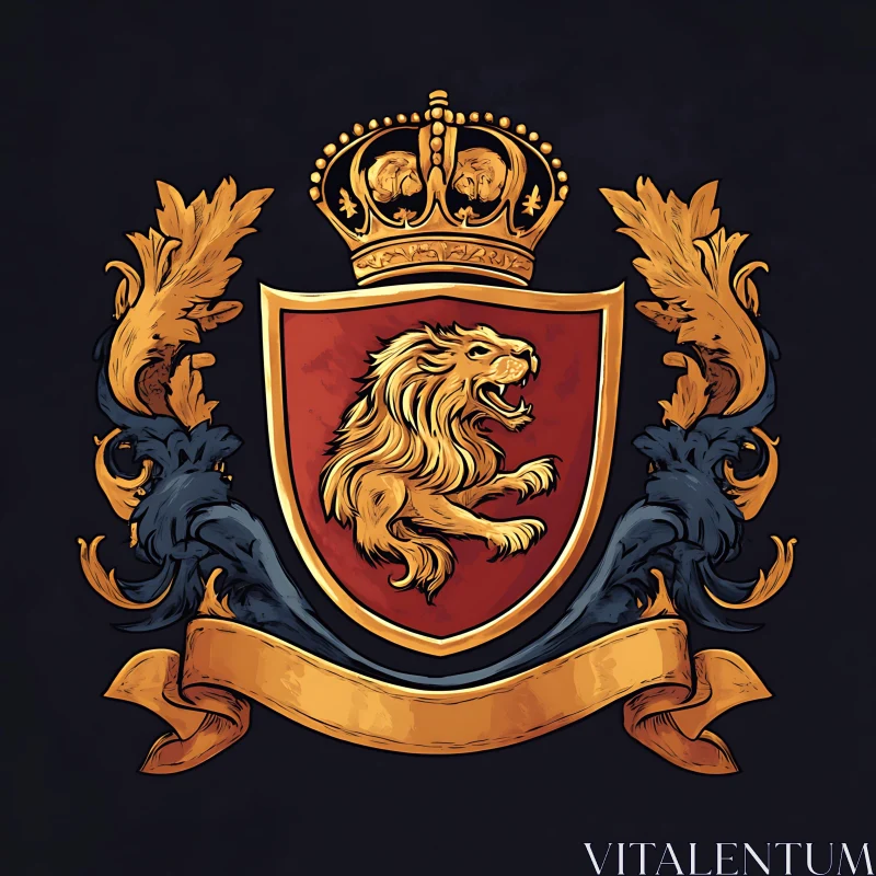 AI ART Regal Lion Emblem