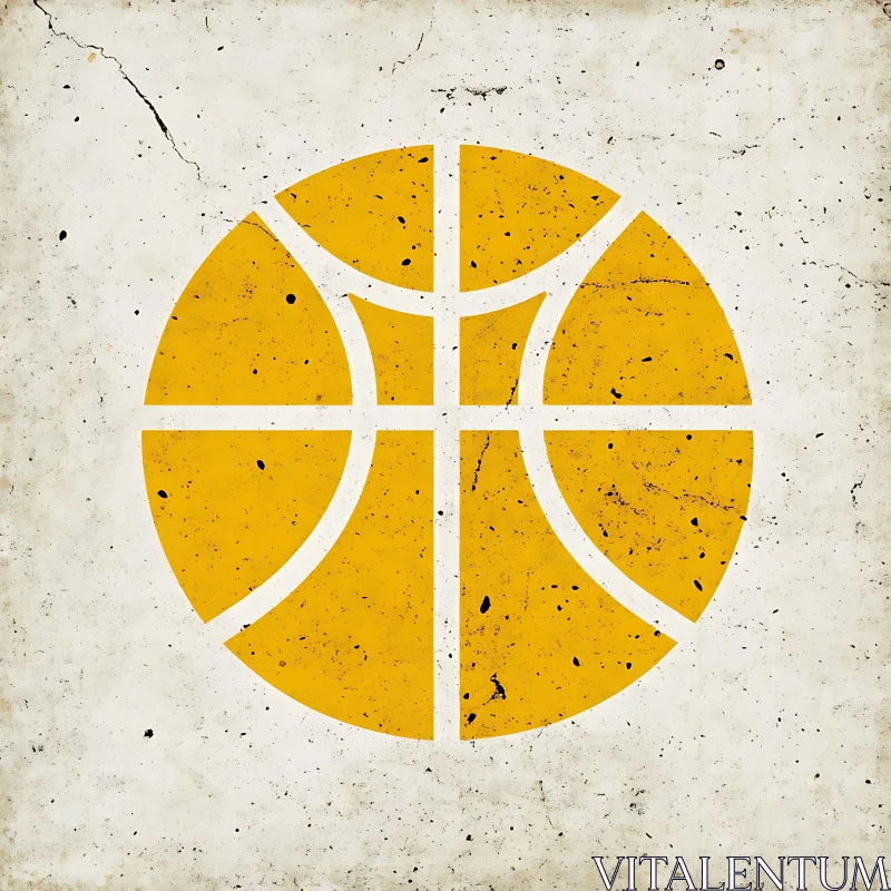 Distressed Basketball Symbol AI Image