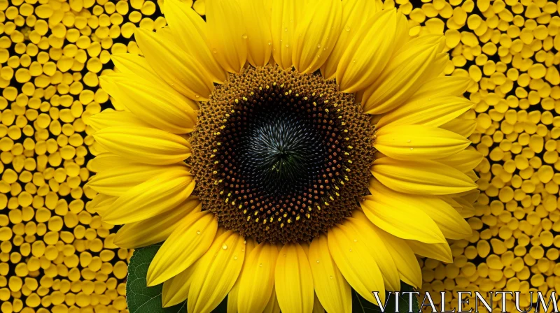 Captivating Sunflower Symmetry: A Study in Repetition and Pattern AI Image