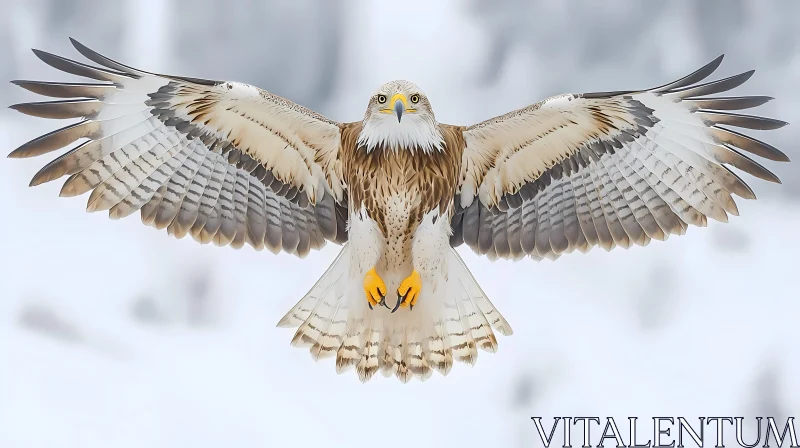 AI ART Eagle Soaring Amidst Snow