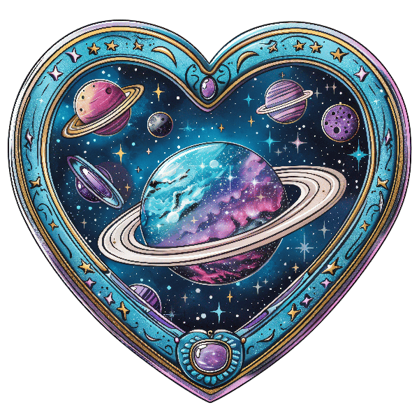 POD Design Celestial Heart Design for Apparel