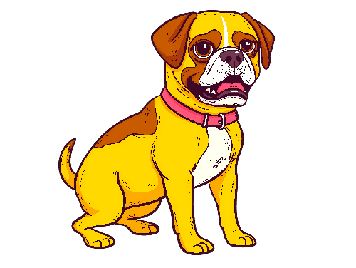 POD Design Cheerful Cartoon Dog Illustration for Apparel and POD