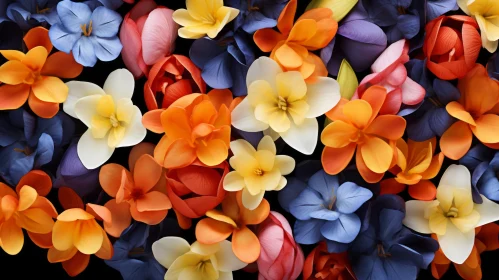 Colorful Paper Sculpture Flowers: A Close-up View