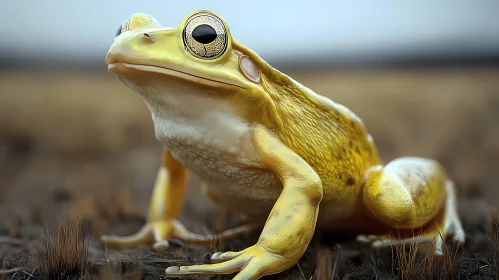 Vivid Yellow Frog Close-Up