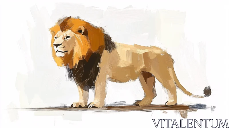 AI ART Regal Lion Illustration