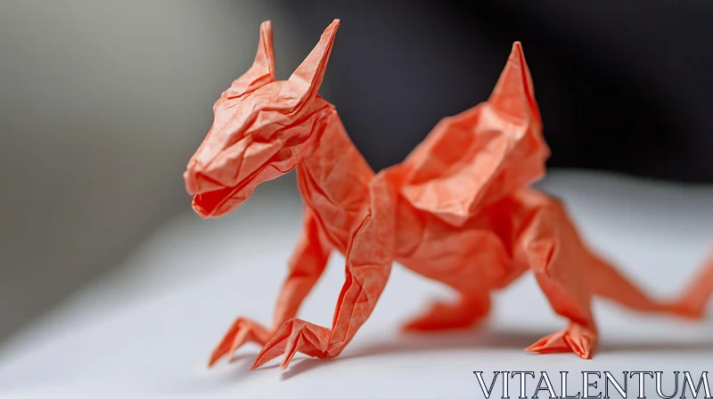 Intricate Paper Dragon Sculpture AI Image