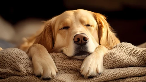 Cozy Resting Golden Retriever