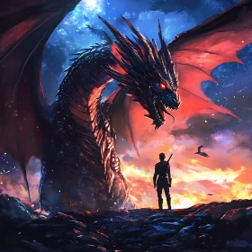 Epic Encounter: Warrior Facing the Dragon