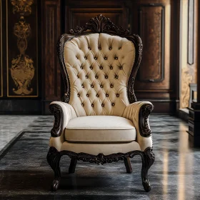 Luxurious High-Back Antique Chair in Opulent Setting